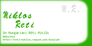 miklos reti business card